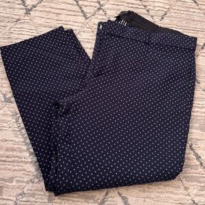 Banana Republic Factory - SLOAN SLIM Crop PANT 16p petite Navy / white dots
